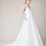 Pearl Trimmed Off-the-Shoulder Wedding Dress