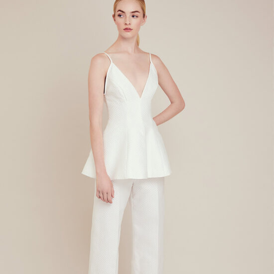 Off-the-Shoulder Mikado Trumpet Wedding Dress