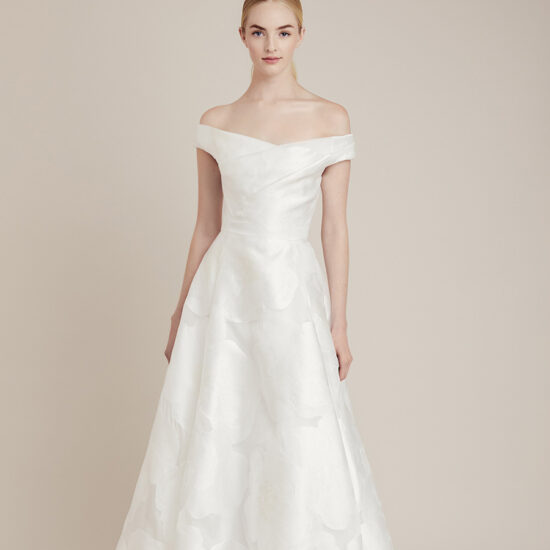 Collections 9 Shimmer Lace Sleeve Applique Wedding Dress